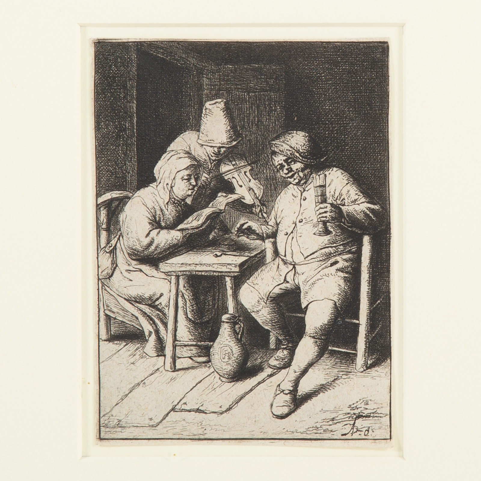 Artwork by Adriaen van Ostade, The Concert, Made of etching