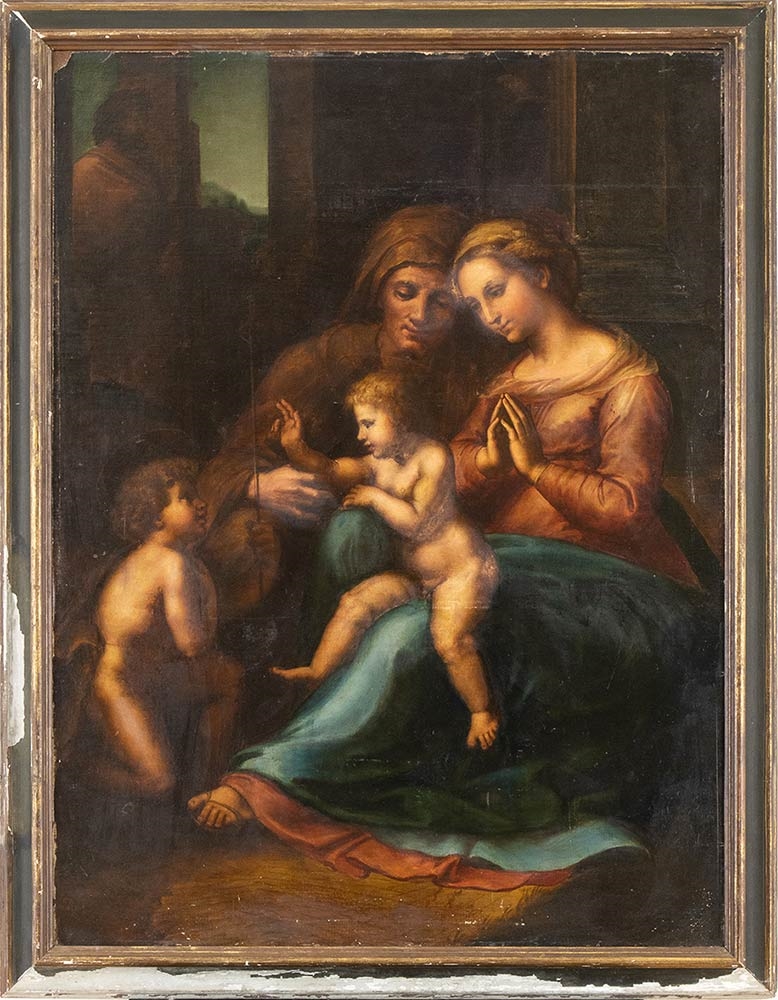 Raffaello Sanzio | Holy Family with Saint Anne and little Saint John ...