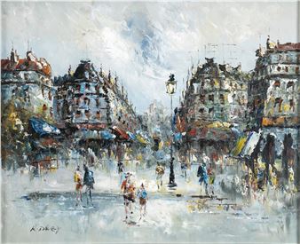 Parisian street scene - R. Davey