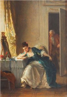 Interieurszene - Louise Émilie Leleux-Giraud