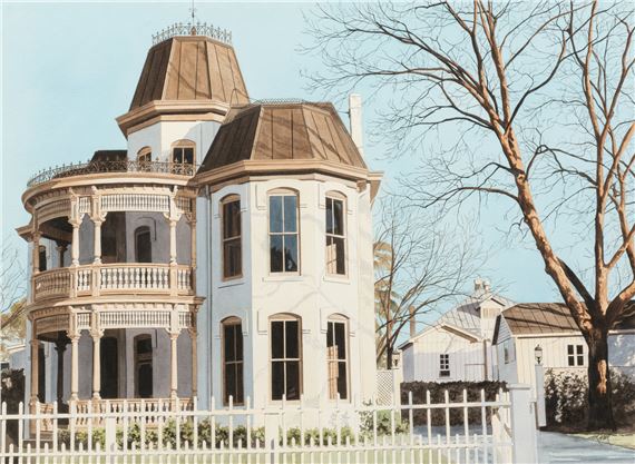 House on Washington- White Victorian Mansion by Herb Rather