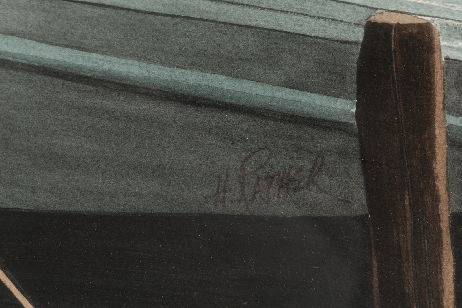 Artwork by Herb Rather, Three Fishing Boards, Made of watercolor