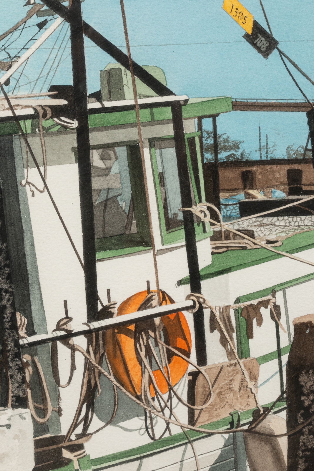 Artwork by Herb Rather, Three Fishing Boards, Made of watercolor