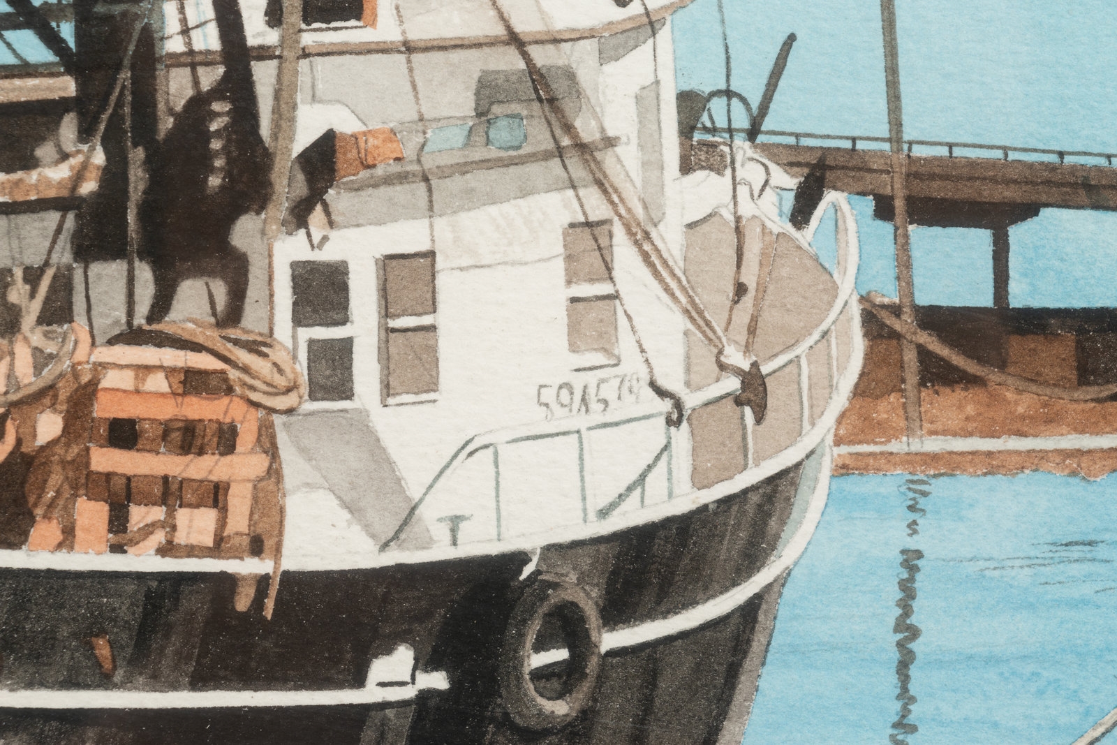 Artwork by Herb Rather, Three Fishing Boards, Made of watercolor