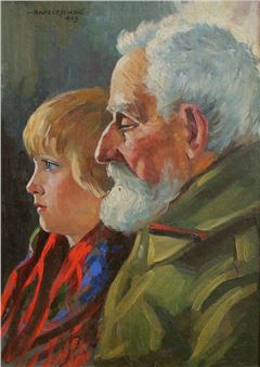 Weteran z wnuczką - Andrzejewski Szczepan