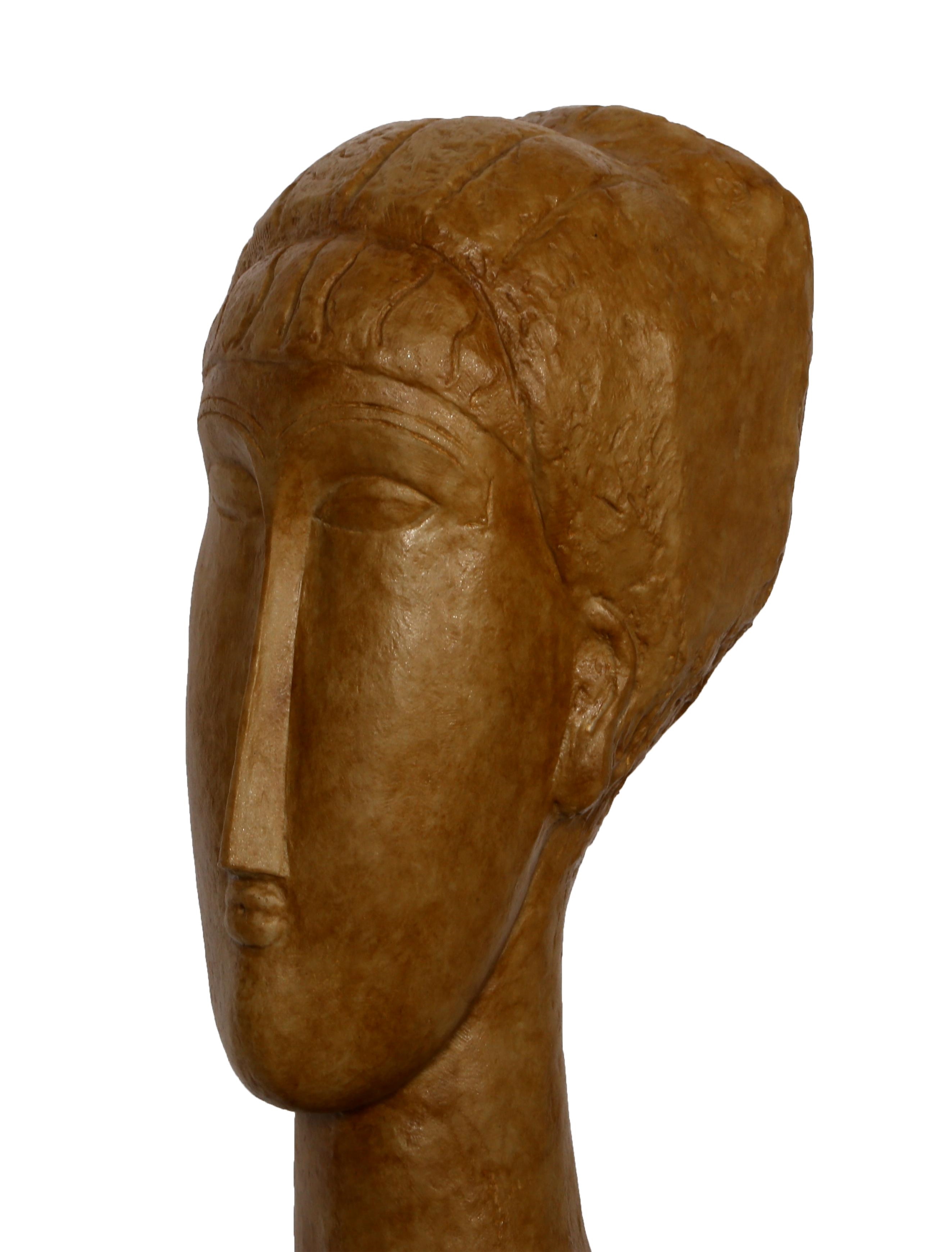 Artwork by Amedeo Modigliani, Tete de Femme, Made of Cast Resin
