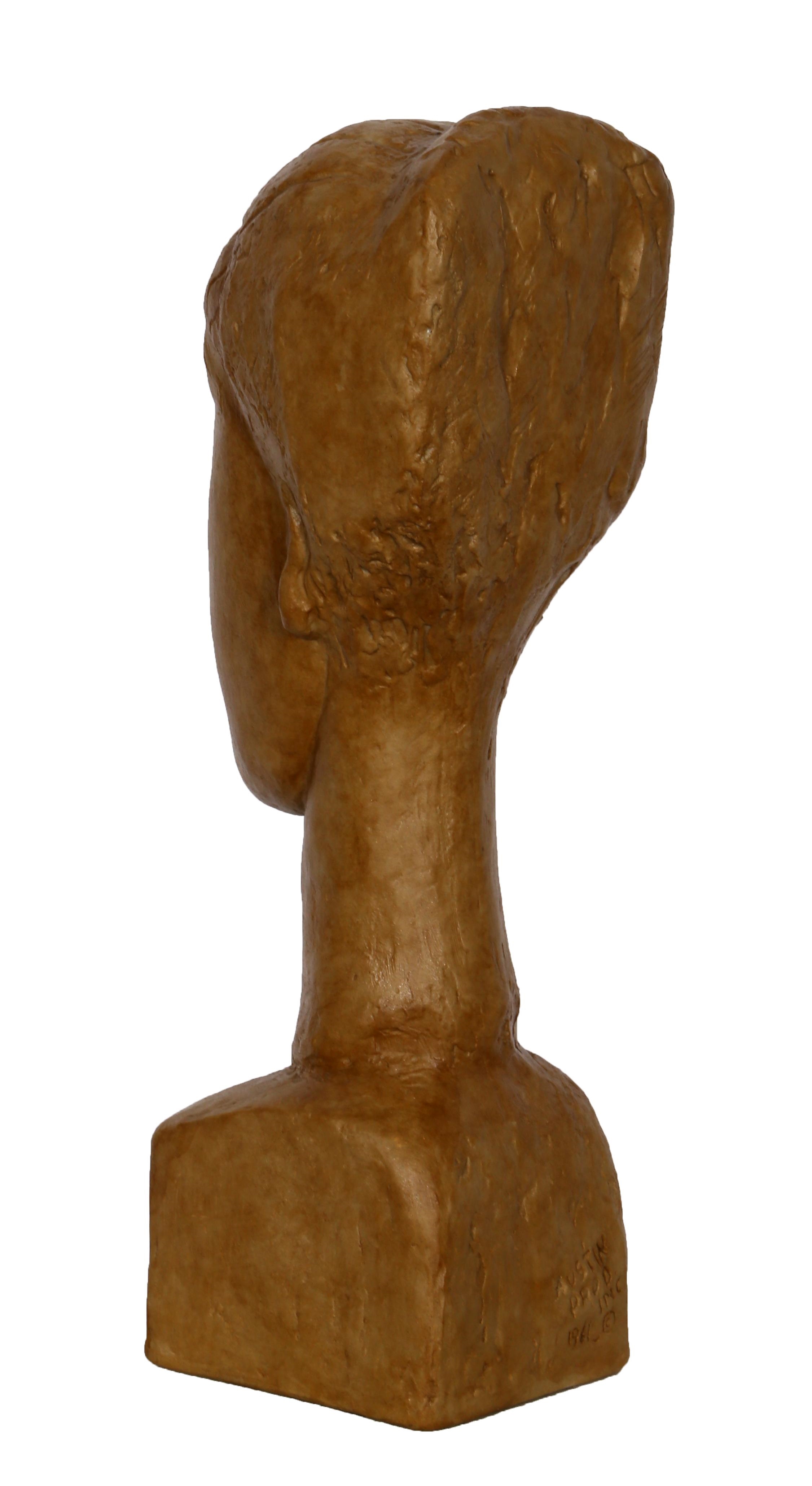 Artwork by Amedeo Modigliani, Tete de Femme, Made of Cast Resin