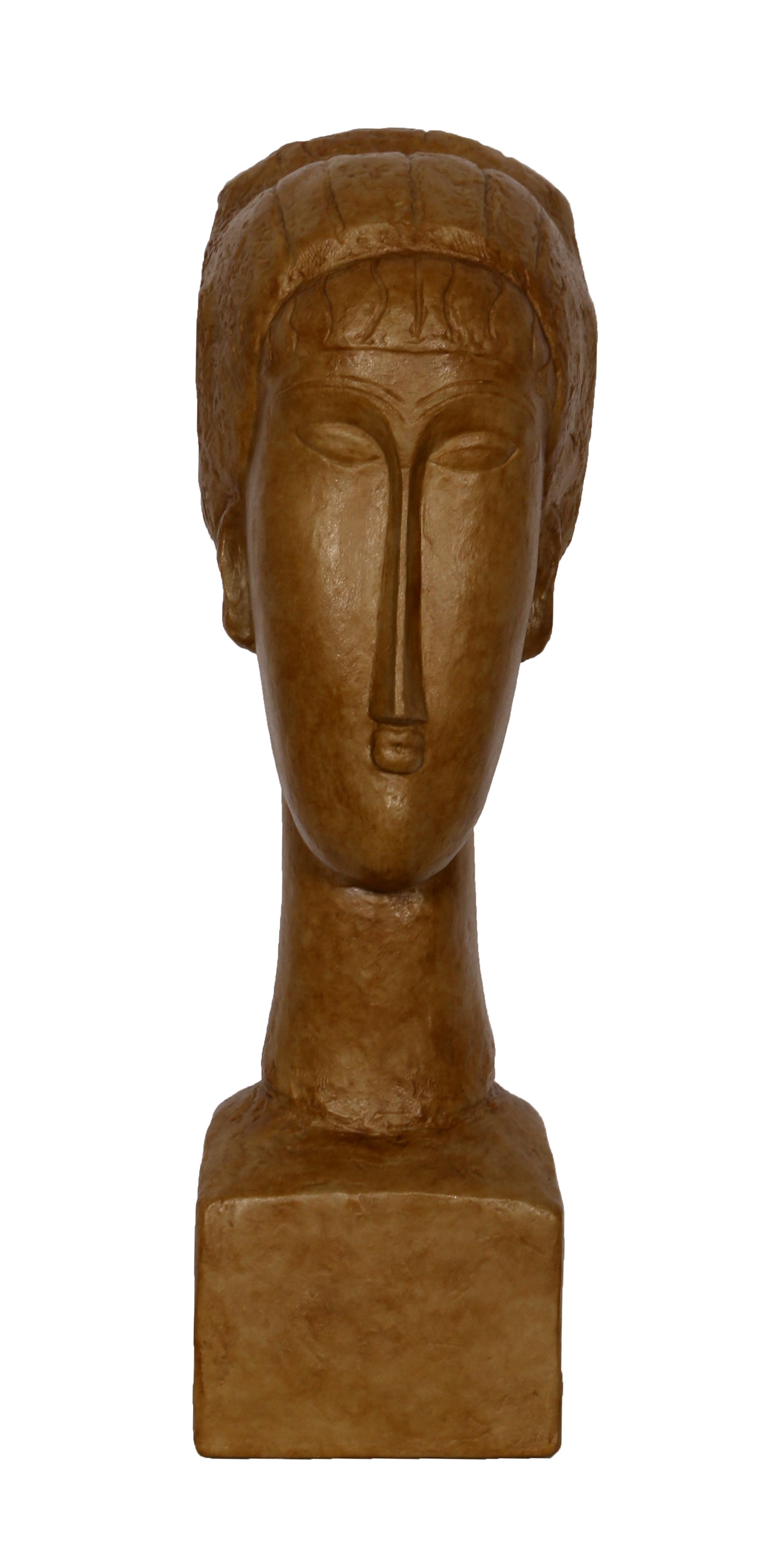 Artwork by Amedeo Modigliani, Tete de Femme, Made of Cast Resin