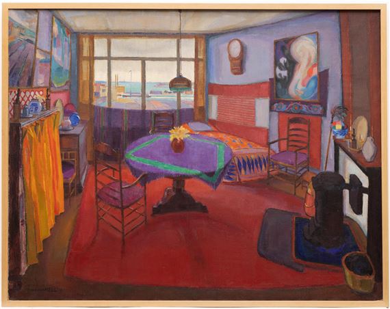 Johan Van Hell | The interior of the living room of the artist (1919 ...