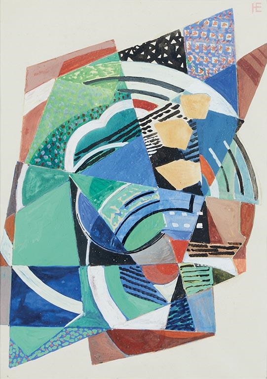 Artwork by Madeleine Thery-vanber, Composition, Made of Collage and gouache on monogrammed paper