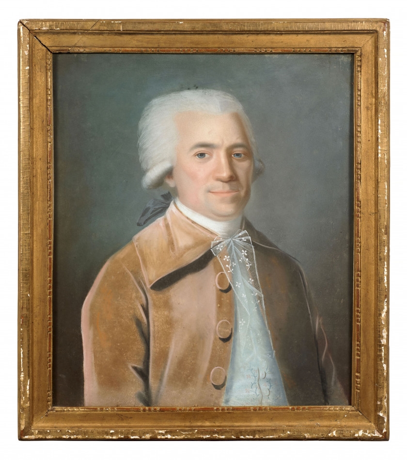 French School, 18th Century | Portrait of a man with a lace tie, pastel ...