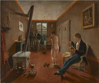 Scène de pose dans un intérieur parisien - Legenvre