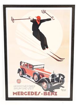 REPRODUCTION MERCEDES-BENZ ADVERTISING POSTER - Entwurf von Offelsmeyer Cucuel