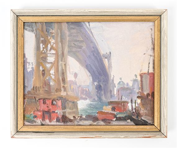 LELAND R. GUSTAVSON (1894-1966) O/B BRIDGE - Lealand R. Gustavson