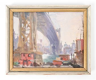 LELAND R. GUSTAVSON (1894-1966) O/B BRIDGE - Lealand R. Gustavson