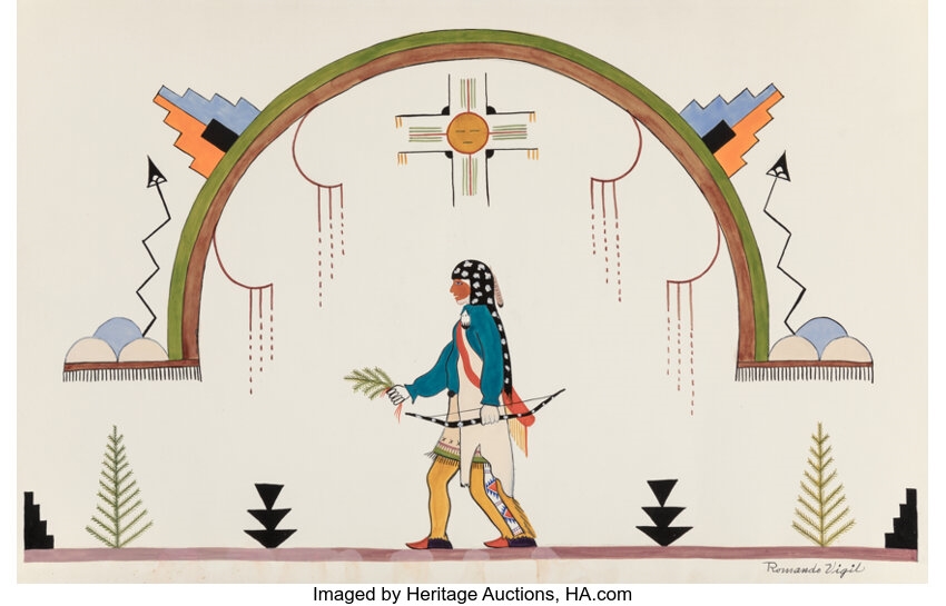 Artwork by Romando Vigil, The Archer, Made of Watercolor on paper