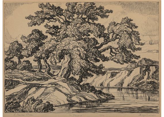A Kansas Stream by Birger Sandzén, 1932