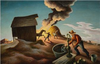 Fire in the Barnyard - Thomas Hart Benton‏
