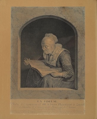 Artwork by Johann Georg Wille, Mére de G. Douw/La Liseuse#", Made of Engraving