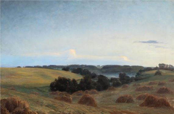 Late evening in harvest by Emma Meyer, 1918