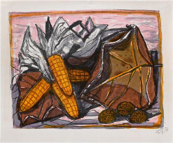 Stilleben mit Mais by Otto Dix, 1959