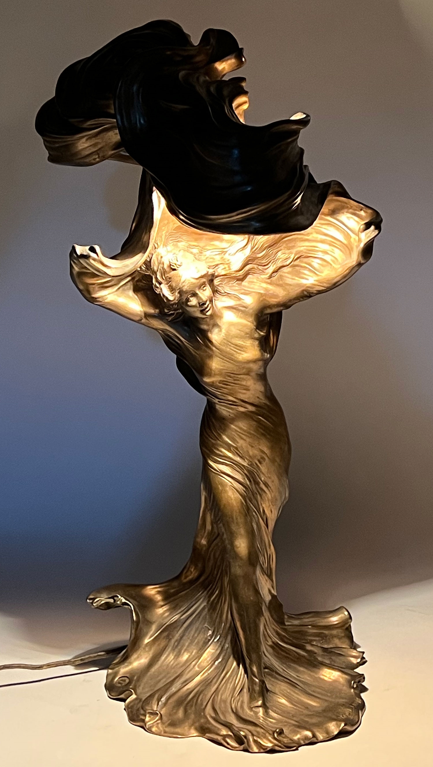Raoul François Larche | LARCHE BRONZE ART NOUVEAU LIGHTED SCULPTURE ...