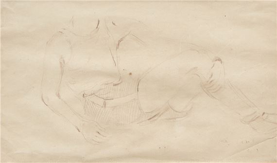 Seated boy 1945 by Filippo de Pisis, 1945