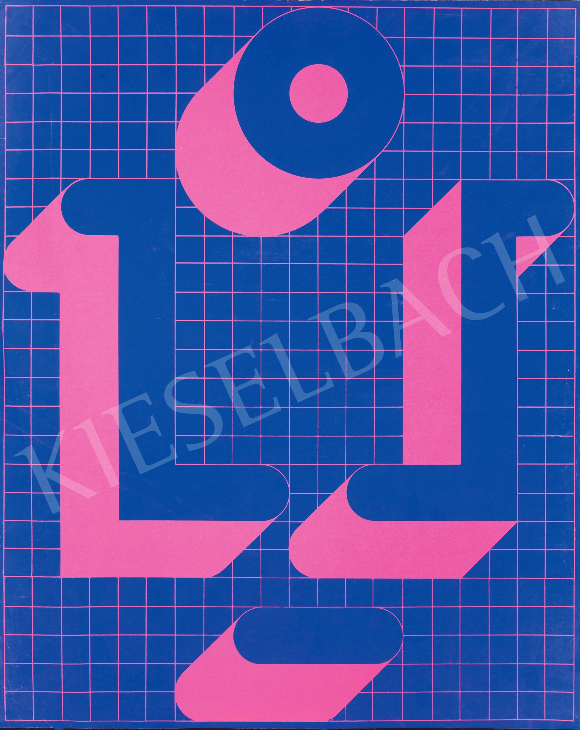 Imre Bak | Composition in Blue and Pink | MutualArt