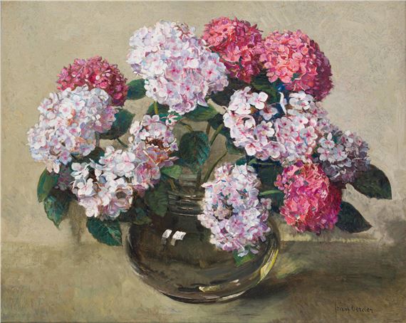 Pink Hydrangeas by Frans Oerder