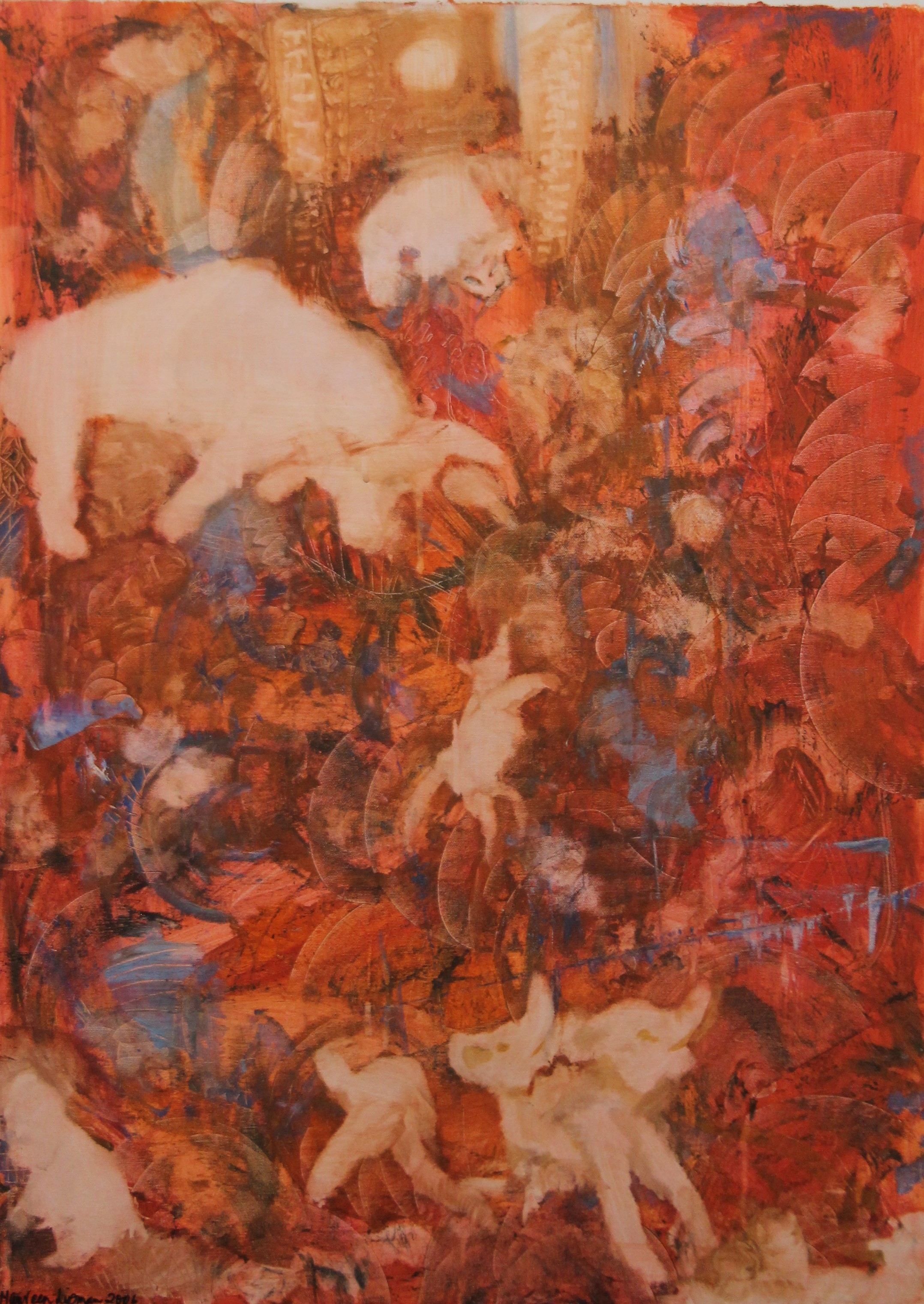 Artwork by Maureen Lipman, Pigs Could Fly, Made of acrylic on canvas