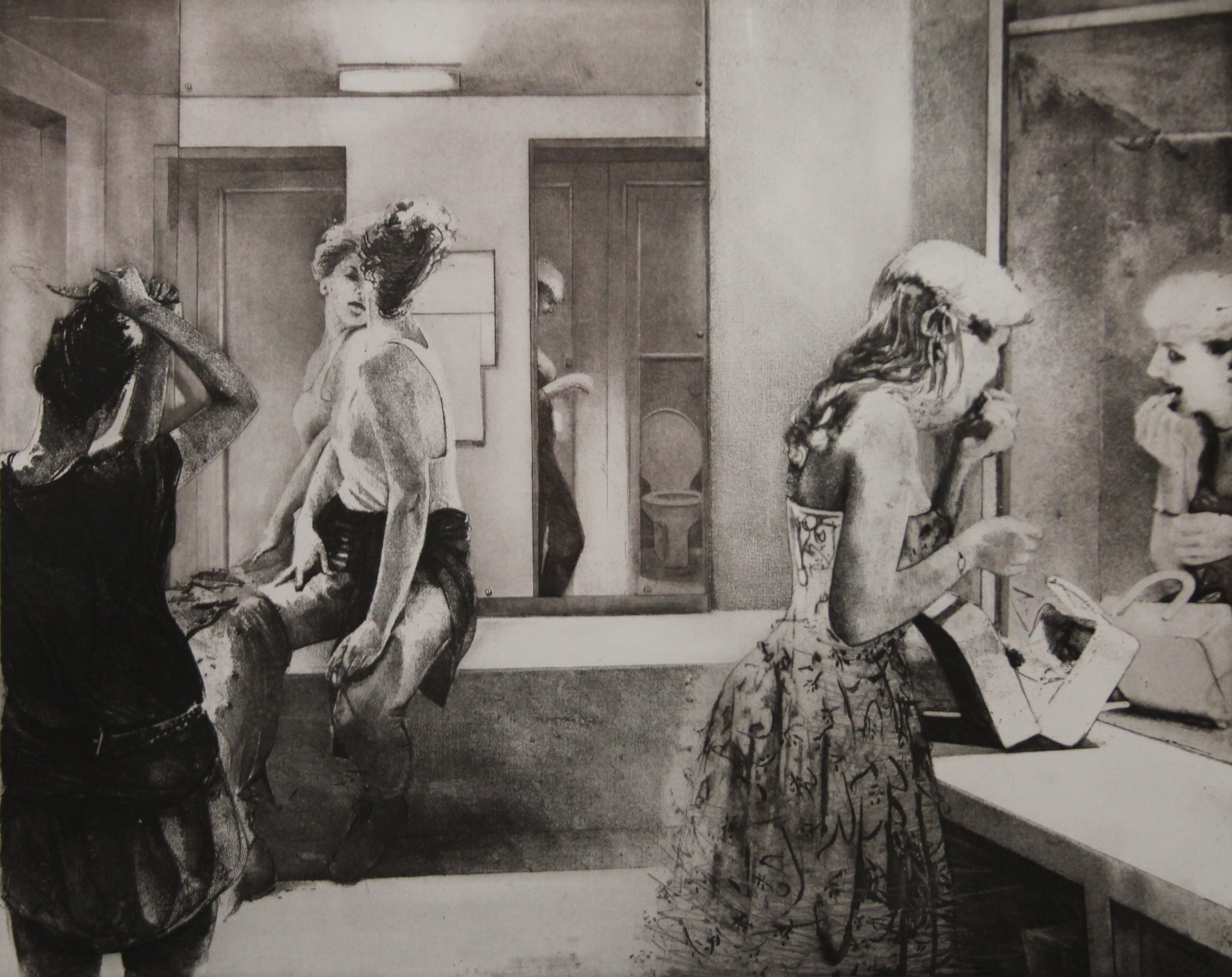 Artwork by Penelope Wurr, Ladies in Waiting, Made of limited edition print