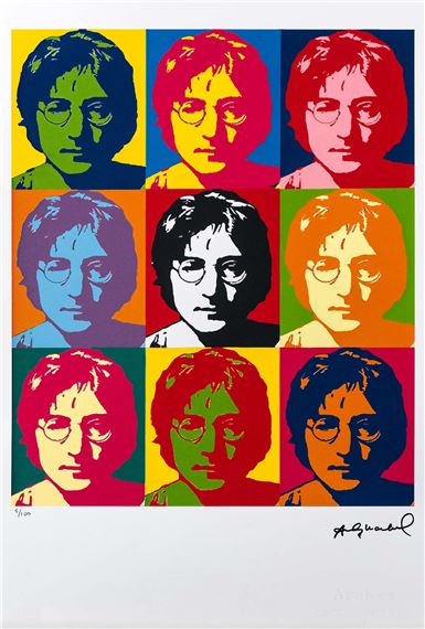 【限定・証明書付】Andy Warhol John Lennon（84/100） Andy Warhol + 1984 Signed JOHN LENNON Print Matted to 11X14