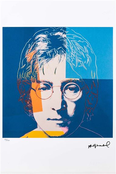 【限定・証明書付】Andy Warhol John Lennon（84/100） Andy Warhol + 1984 Signed JOHN LENNON Print Matted to 11X14