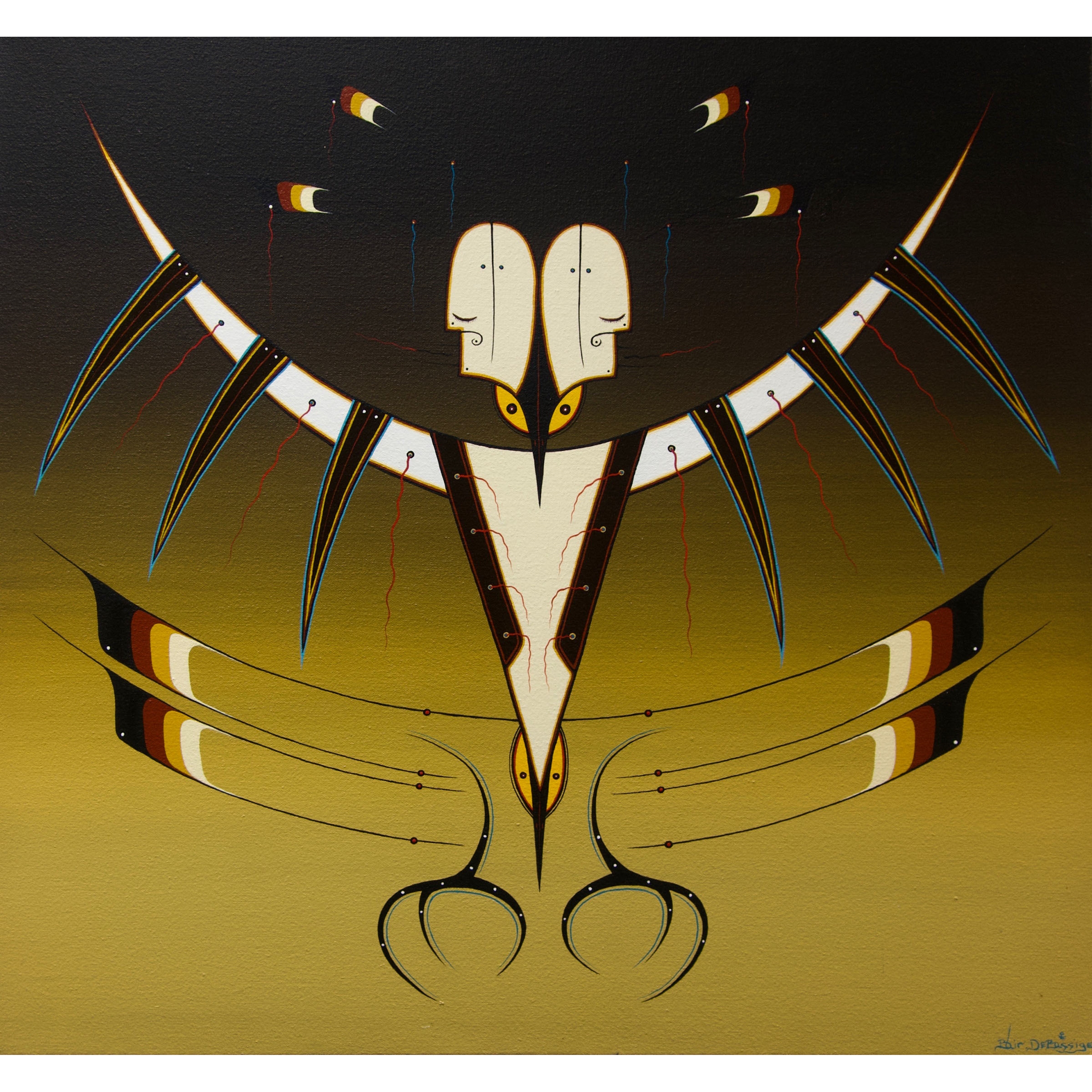 Artwork by Blair Debassige, MESSENGER TO THE PEOPLE, Made of ACRYLIC ON CANVAS