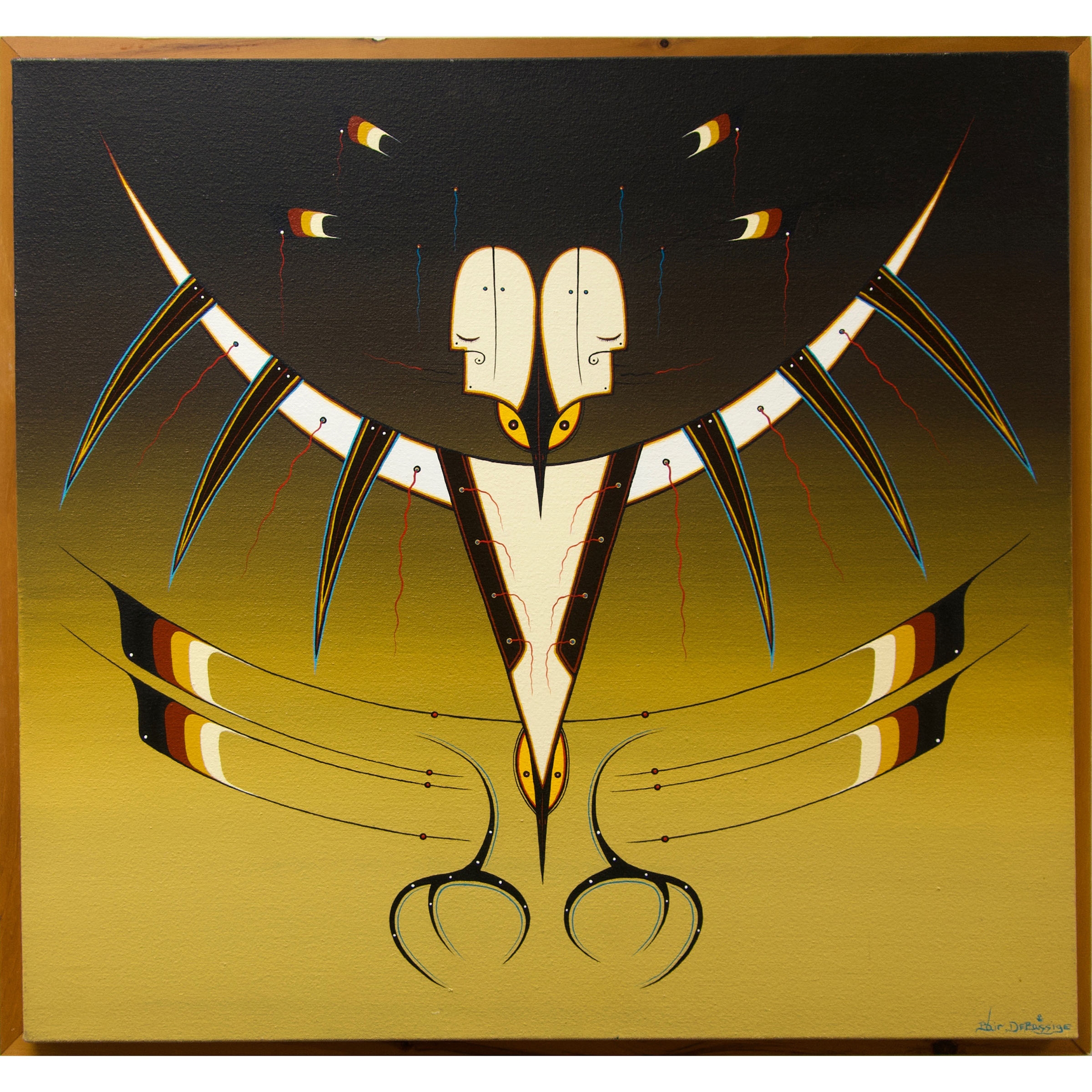 Artwork by Blair Debassige, MESSENGER TO THE PEOPLE, Made of ACRYLIC ON CANVAS