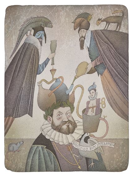 Adolf Born | Emperor Rudolph in the alchemist's laboratory | MutualArt