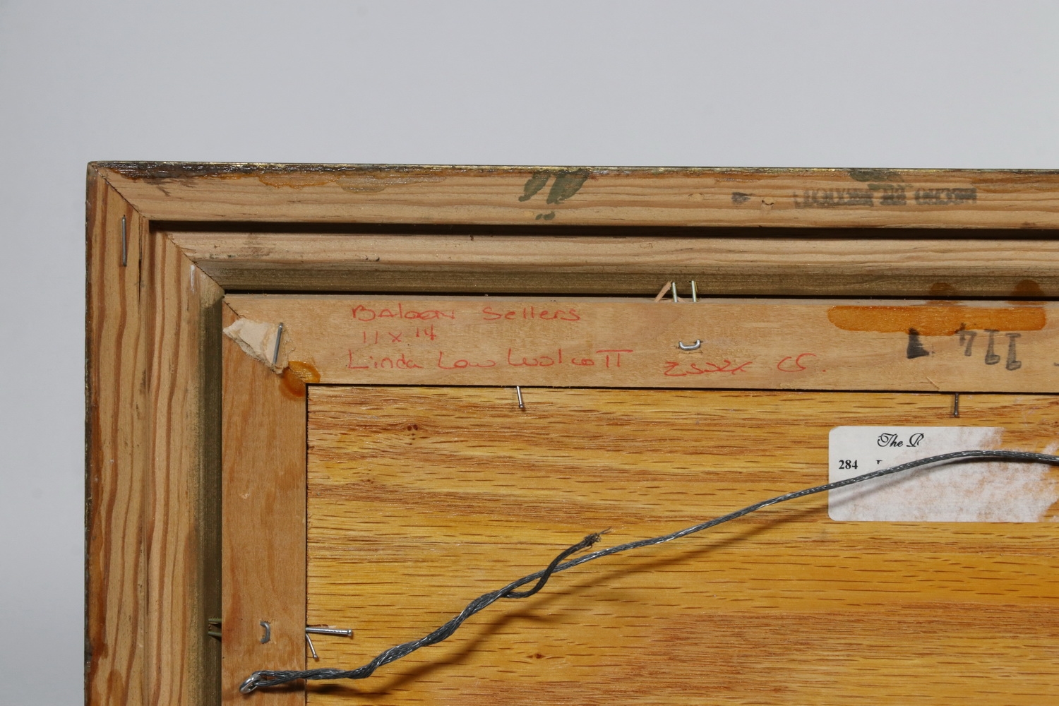 Artwork by Linda Low Wolcott, "Balloon Sellers", Made of oil on board