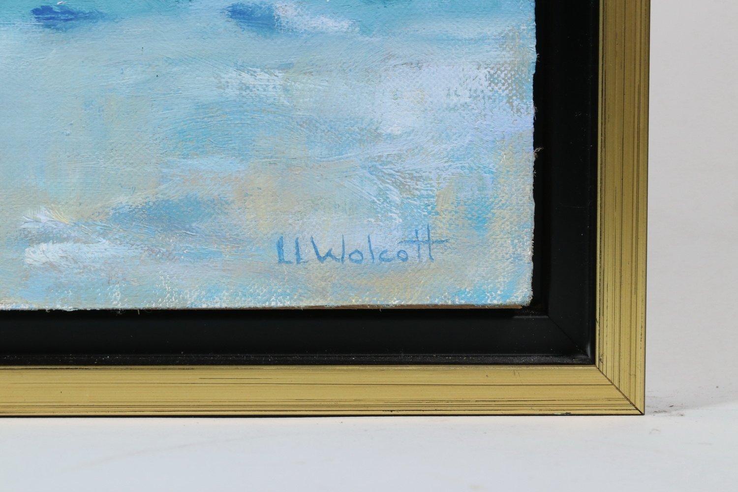 Artwork by Linda Low Wolcott, "Wave Series #13", Made of oil on canvasboard