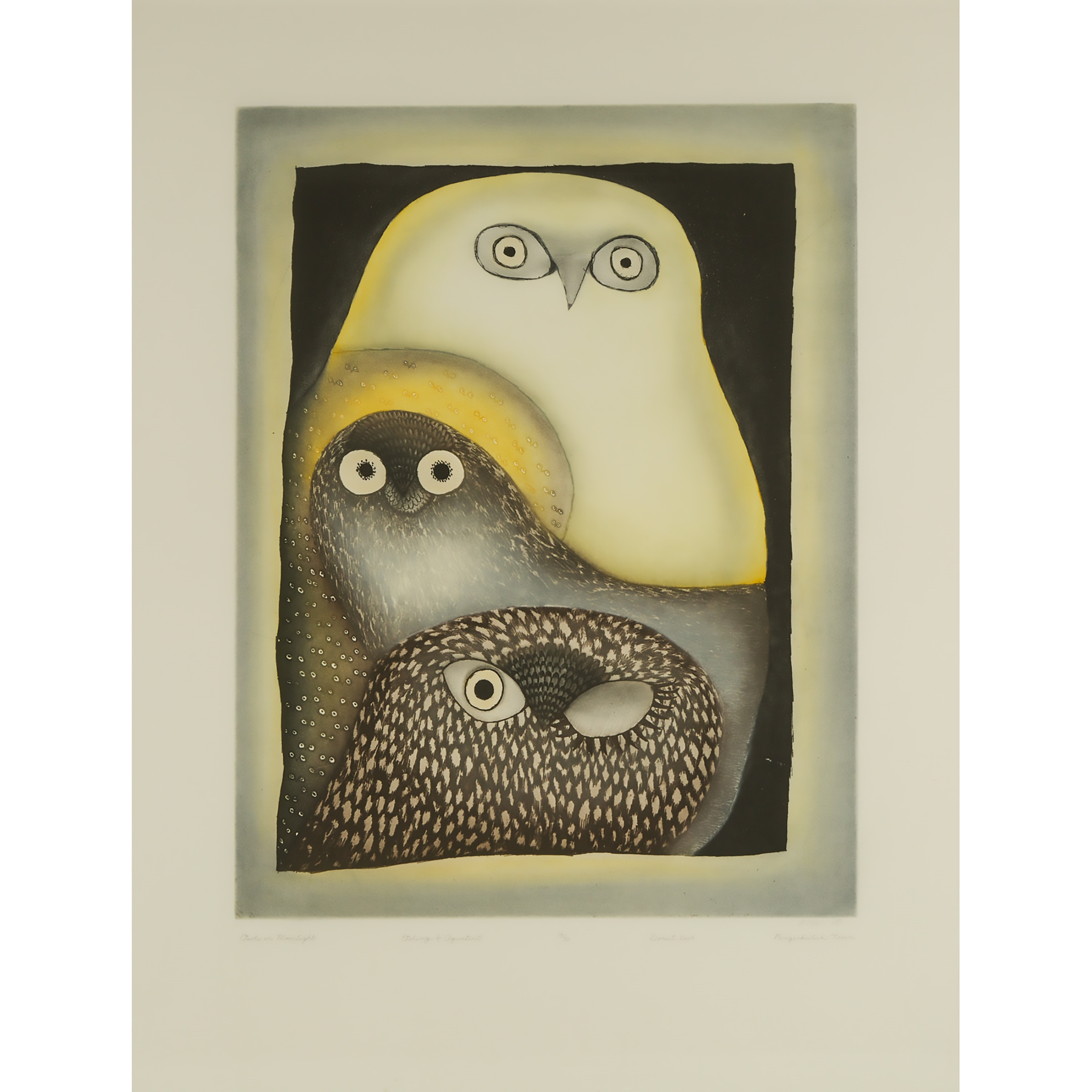 OWLS IN MOONLIGHT, 2007 by Ningeokuluk Teevee, 2007