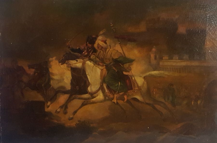the shock of cavalry by Orientalist School