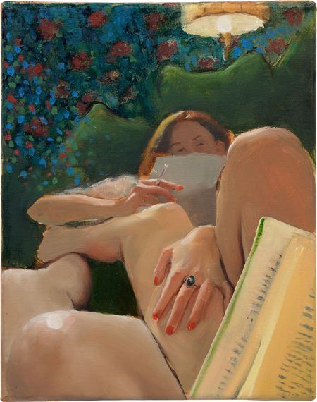 Me looking at her looking at me by Jenna Gribbon, Painted in 2018