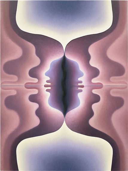 Lick, Lick in Purple, maroon-yellow by Loie Hollowell, Painted in 2016-2019