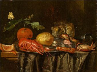 Still Life with Shellfish and Citrus Fruit. - Harmen Loeding