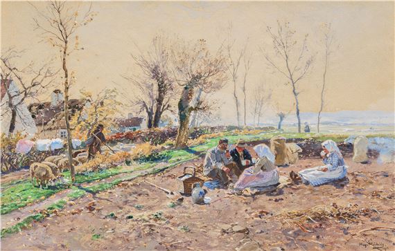 Mühlig Hugo | Rest in a Field. (1901) | Artwork performance at auction ...