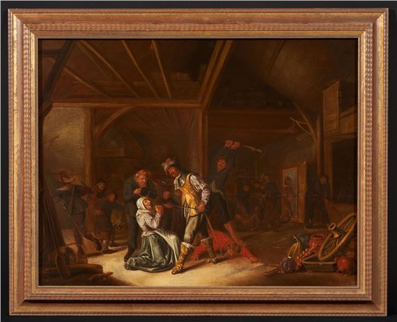 Dutch School, 17th Century | Dutch Interior with Soldiers Raiding a ...