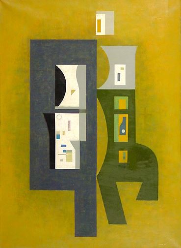 Komposition auf gelbem Grund by Emanuel Jacob, 1956