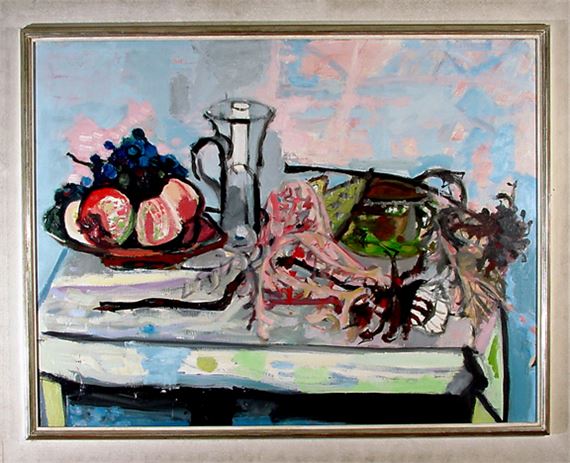 Still Life with Fruit Bowl by Max Gubler, 1954