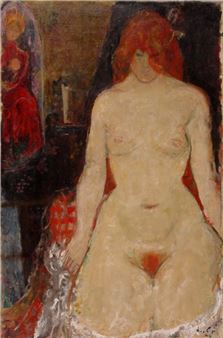 Sitting Nude - Adolf Herbst