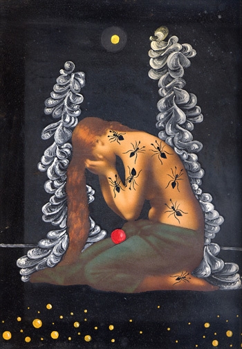 Artwork by Walter Grab, Kleine Sünderin, Made of Gouache and india ink over offset