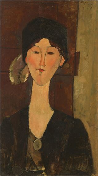 Beatrice Hastings (devant une porte) by Amedeo Modigliani, 1915, Painted in 1915
